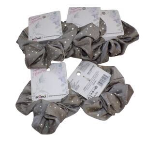 Tamera Mowry Hair Accessories Gray Satin Rhinestones Scrunchies Lot of 5